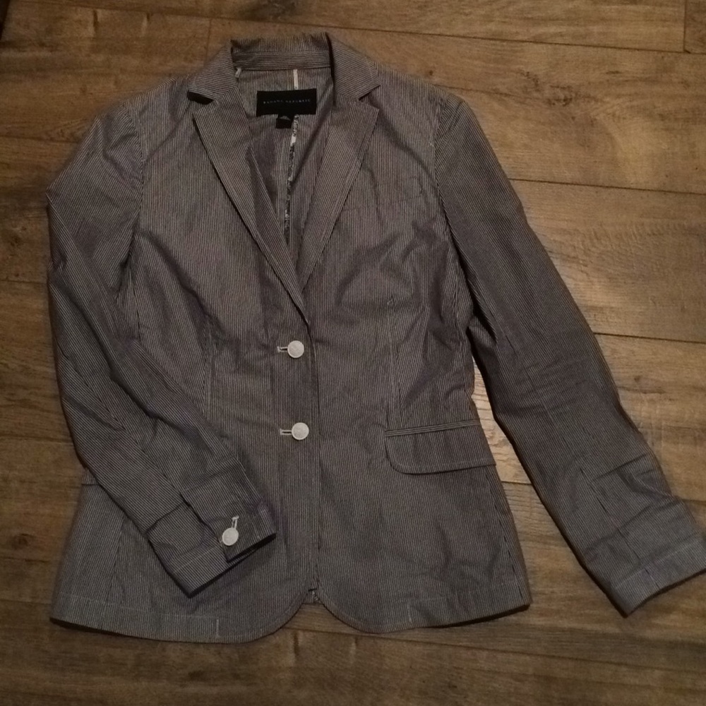 Banana Republic XS Pinstripe Blazer Blue White